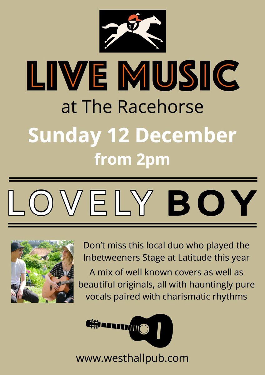 Westhall Racehorse Community Pub (@wracehorse) on Twitter photo We are excited to be hosting #Lovelyboy <a href="/WRacehorse/">Westhall Racehorse Community Pub</a> on the 12th Dec, it's going to be a busy weekend with #OldGloryMolly on the 11th. We are excited to be hosting #Lovelyboy <a href="/WRacehorse/">Westhall Racehorse Community Pub</a> on the 12th Dec, it's going to be a busy weekend with #OldGloryMolly on the 11th.