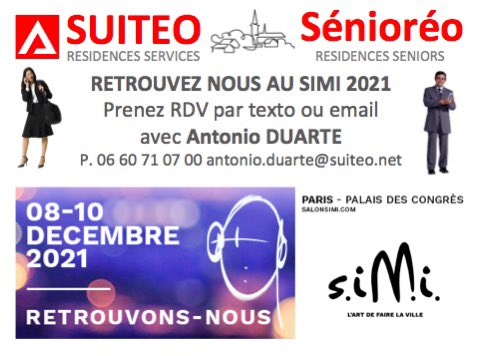 senioreo's tweet photo. RDV au #SIMI 2021 avec #SENIOREO ! #immobilier #ResidencesServices #SIMI2021 https://t.co/cTEMPujwTj