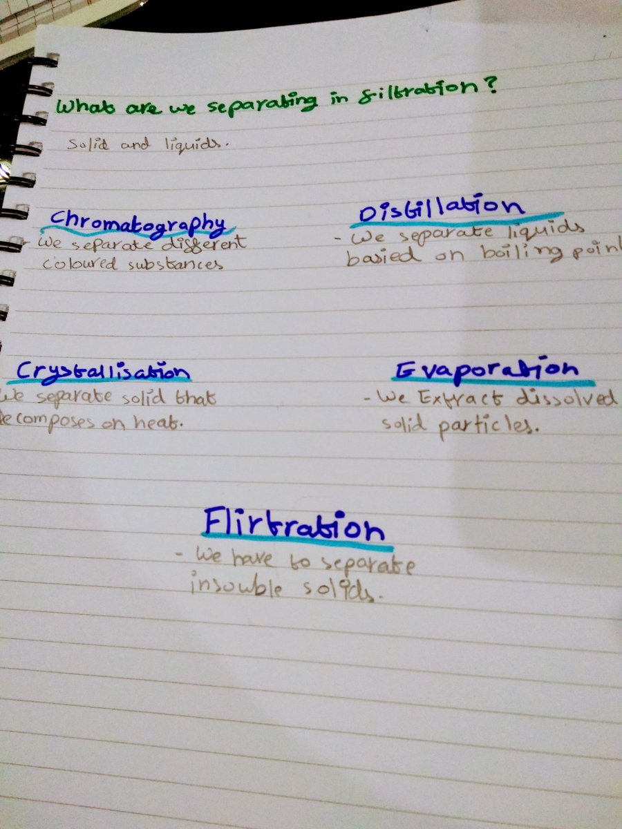 W_k190's tweet photo. Making my nephew and neice study for their exams next month. In deep shock to see one of the method of separating mixtures; instead of filtration she wrote "Flirtation" 🤦🏻♀️😅😂🤣
#student
#hecks https://t.co/hCo0PrTgG2