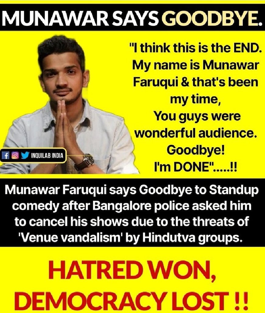moutdaldiye's tweet photo. No sir this is not the end let me remind you..apne kaha hai bhot kuch dekha hai life me ye sab kuch nhi hai or jo hate kar rahe hai unka dil bhi Jeet lenge.. decade mera hai mai ek din wala Nayak nhi.. #MunawarFaruqui https://t.co/eFaQPIJDl2