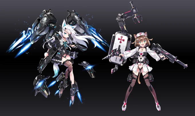 先日リリースされたソシャゲ【アーテリーギア-機動戦姫-】にてシリウスに引き続きモリスのキャラクターデザインも担当しています!
回復サポートとして重宝するキャラです……!
シリウスと並べた画像も貼っておきます😊 
#アテギア 