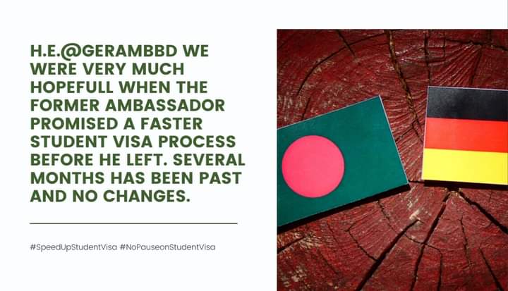 AlamSrabony's tweet photo. H.E @GerAmbBD,we've invested our efforts,time,and money a lot. It won't be possible to step back now.Please expedite the student visa process to reduce the backlog.
@peterfahren
@GermanEmbassyBD
@CWhiteleyEU
@MdShahriarAlam
@BDMOFA
@AKAbdulMomen
#SpeedupStudentVisa https://t.co/oLu6ZErVb8