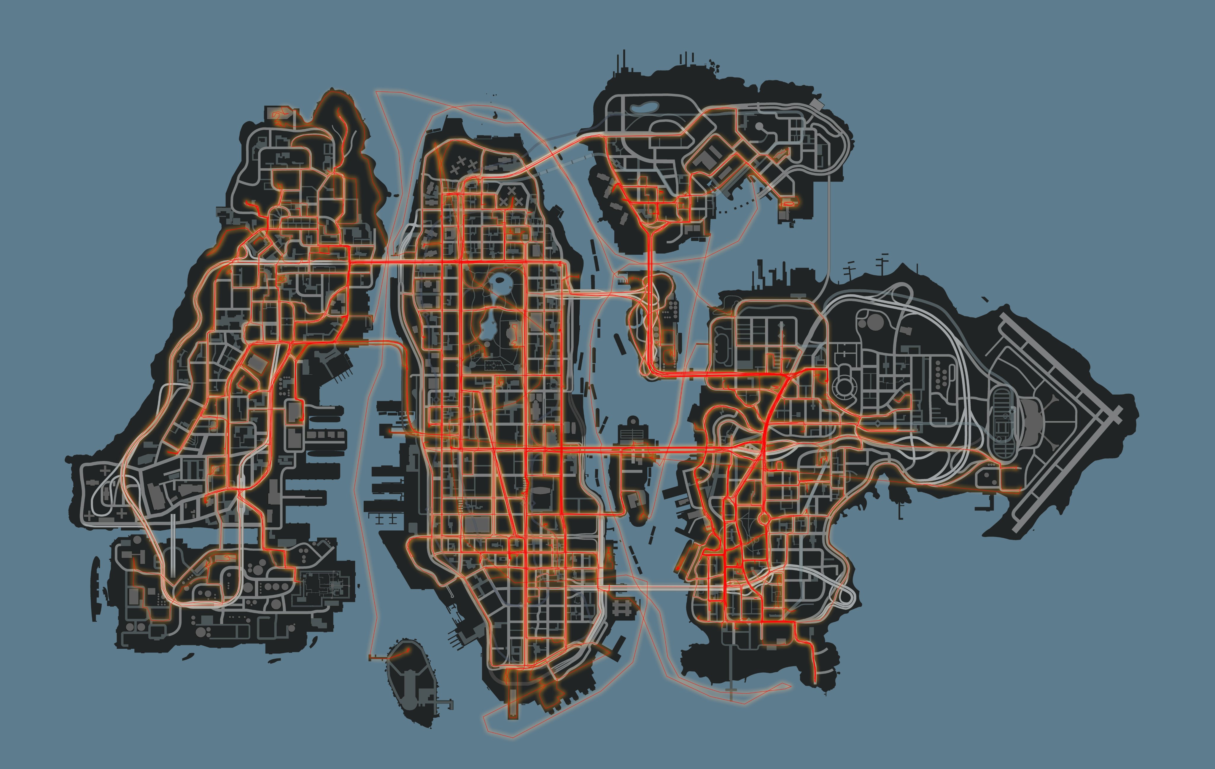 whatever57010 on X: "GTA IV heat map (only storyline missions ...
