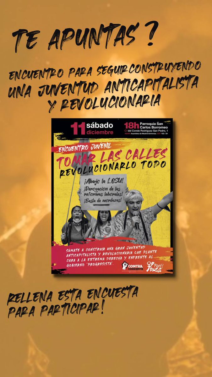 Contrac_Mad's tweet photo. ¿Quieres participar en el encuentro y todavía no estás organizade con nosotres? 

Rellena la siguiente encuesta para que podamos ponernos en contacto contigo 👉 https://t.co/h7kIqmRUM5 https://t.co/Xbwk9Tykme