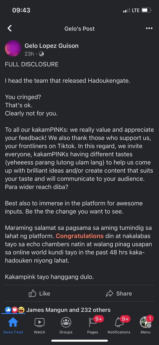 Dodong_gwapo01's tweet photo. When the hadooken campaign is a success, they have their elitist brand of gloating. Niloloko nga na may SAYAD, they justify themselves as to just have "engagement" with it. The arrogance and the hubris, hay! #LiberalHypocrisy #NoToLP2022 #NoToCPPNPANDF #NeverForget #PoliticsLive https://t.co/Rua9eKroXh