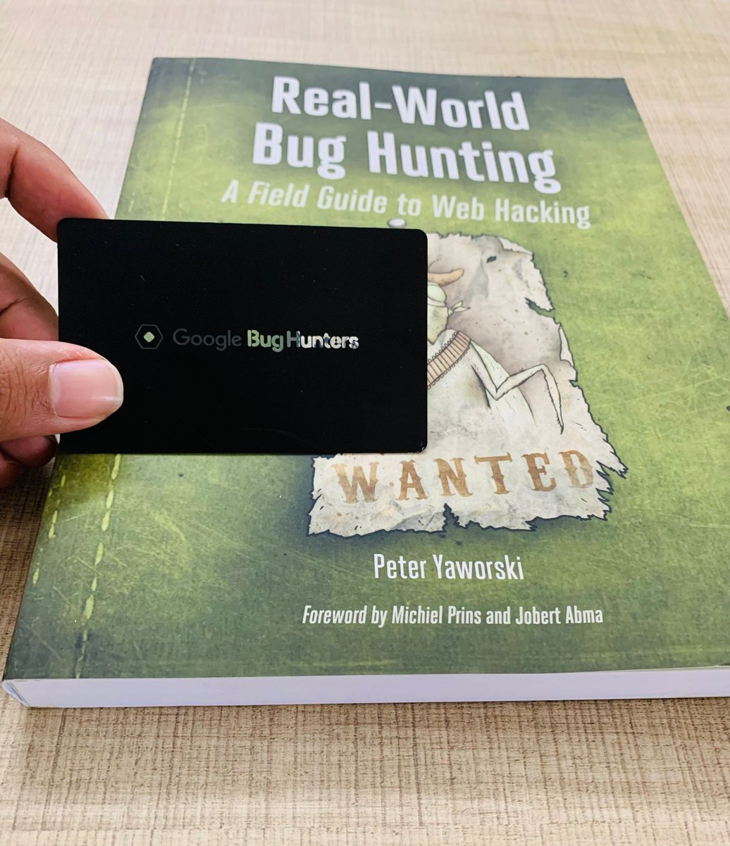 jhimansh's tweet photo. Thank you @GoogleVRP for the book! Looking forward to reading this one soon.
#InformationSecurity #Bugbounty #hacktosecure https://t.co/vgIJHNNADv