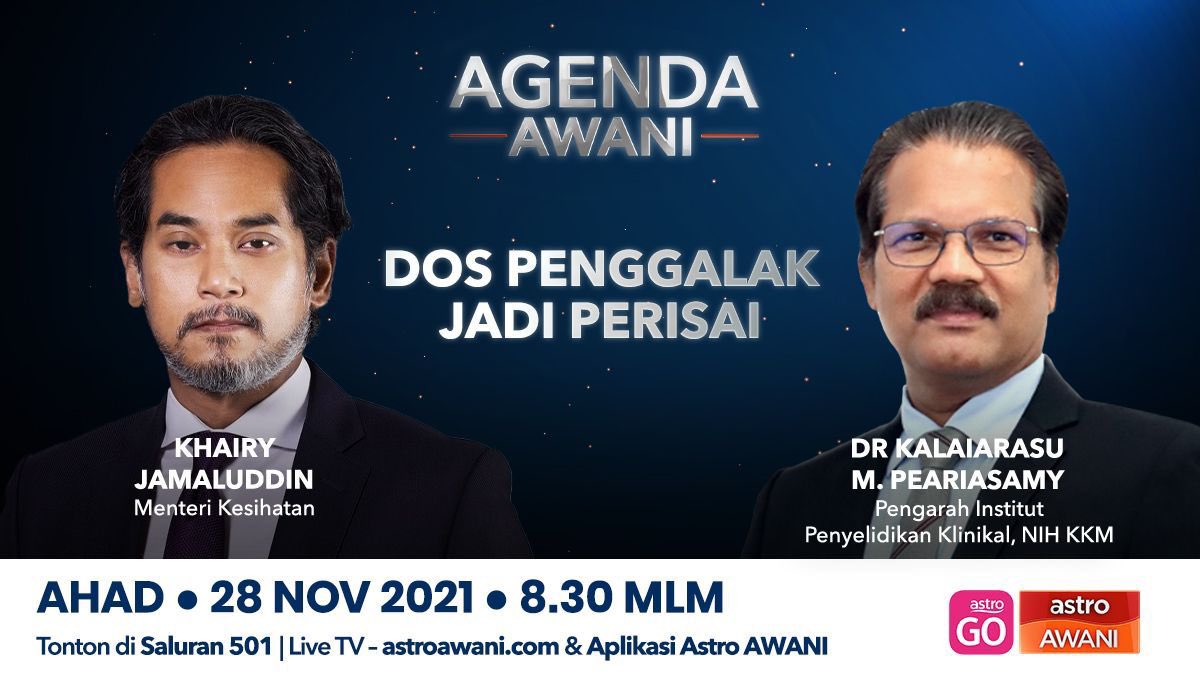 Khairykj's tweet photo. Chairman of the COVID Vaccine Technical Working Group @drkalai61 and I will be on Agenda @501Awani tonight 2030hrs to talk about #PICKBooster programme &amp; why booster shots are crucial in keeping us safe. #LindungDiriLindungSemua https://t.co/4AhdYXE2OH
