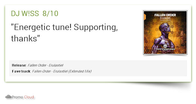 TrancespiredD's tweet photo. @DJ_WISS supports: Fallen Order - Erulastiel 8/10 @FALLEN_ORDER_ #newrelease https://t.co/6EkZBSQ226 https://t.co/Lk88NlA15B