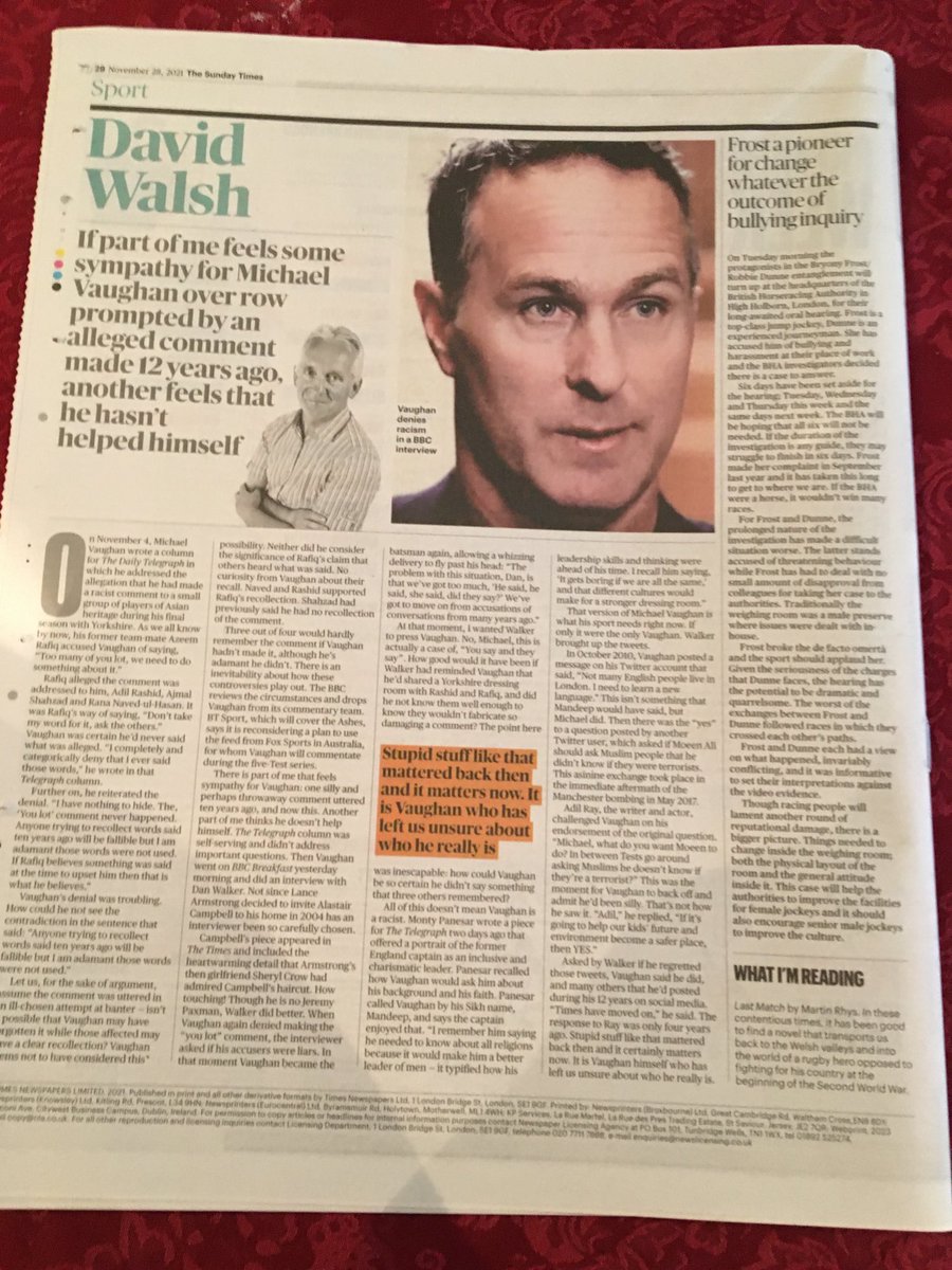 judirhys's tweet photo. So proud to see my husband on ⁦@DavidWalshST⁩ reading list. Thanks for the recommendation, I agree it’s very much worth a read. https://t.co/bgJgs4YLqf