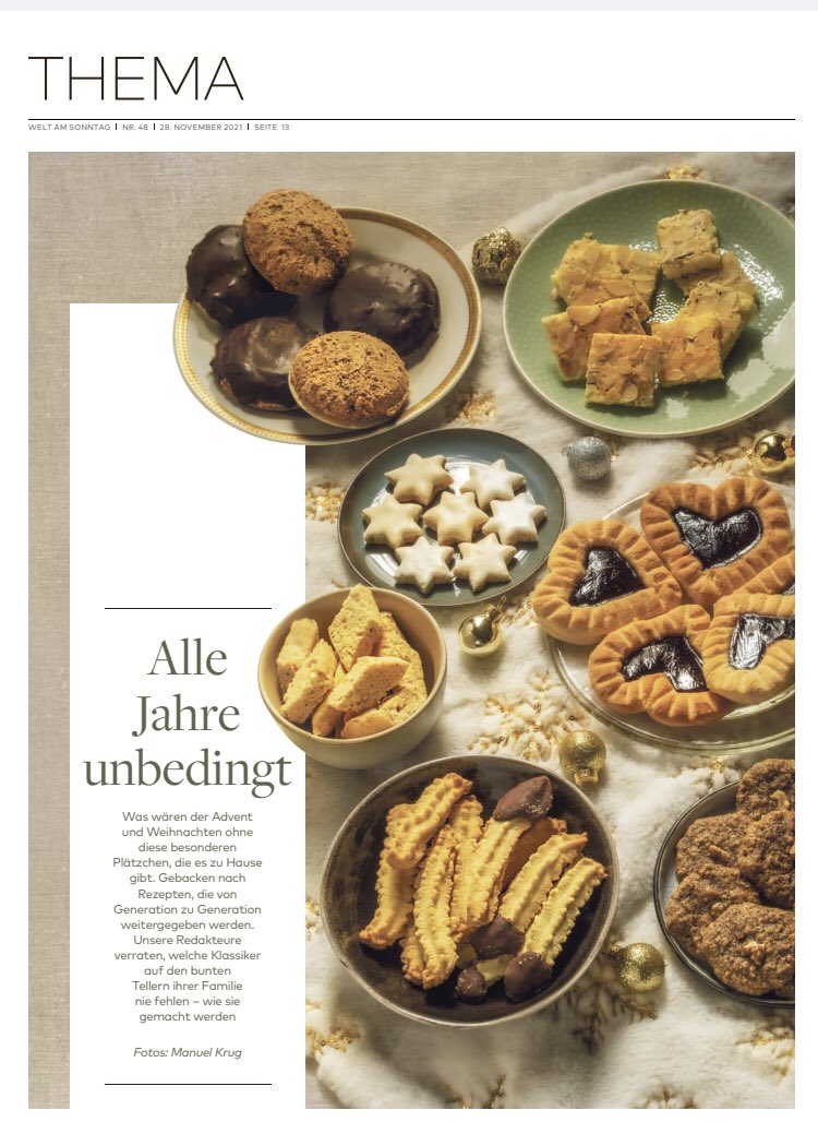 jenniferwilton's tweet photo. Eins können wir versprechen: Backen jedenfalls hebt die Laune. Kekse sowieso. Wir verraten die besten Familienrezepte für die Weihnachtsbäckerei, mit @Feuilletonist, @emkogel, @DanielDBoehmer, @kami_2010, @SoenkeKrueger heute in @WELTAMSONNTAG @welt Schönen 1.Advent! https://t.co/OpEhr4cPQ7