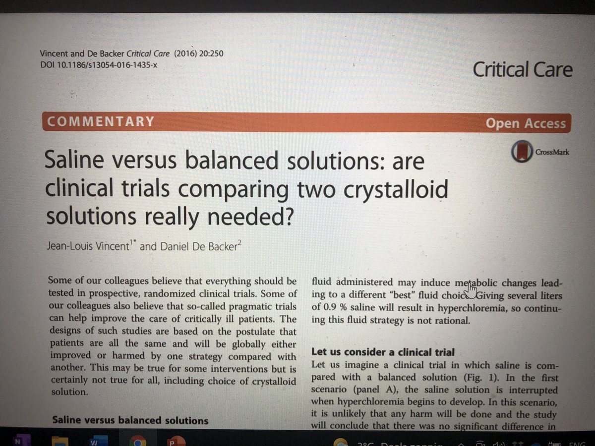 Choice of IV fluids : the risk with saline solutions is the hyperchloremia - so: monitor chloride levels and do not give saline if they go up- what else?