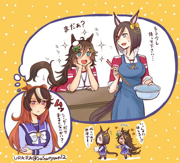 #今月描いた絵を晒そう 
今月描いたやつの一部。
ウマ娘みんな可愛くて好き。わちゃわちゃしてほしいw 