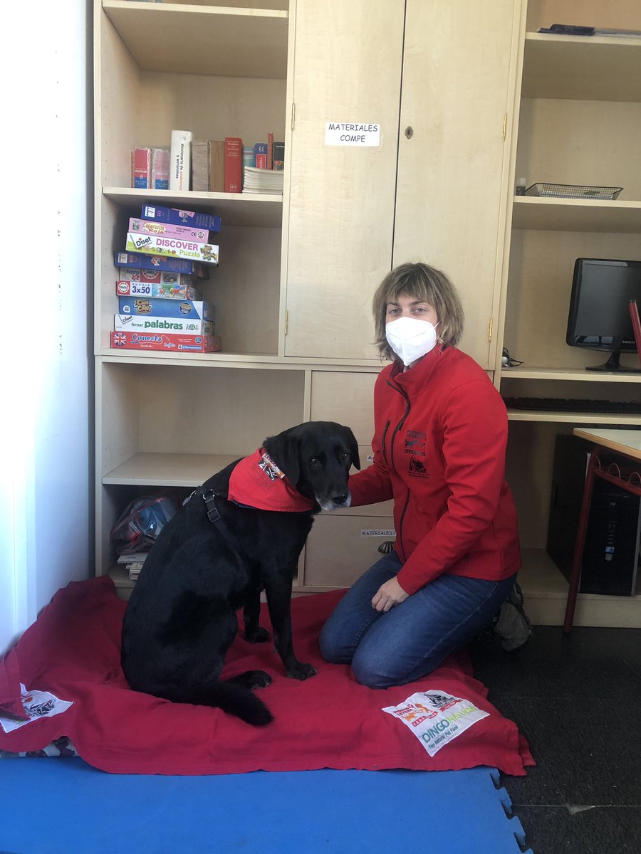 CpSainz's tweet photo. La perrita Rumba nos enseña a leer y a gestionar nuestras emociones. Programa perros y letras con el apoyo del Ayuntamiento de Colmenar Viejo. https://t.co/Xf64mHKTKQ