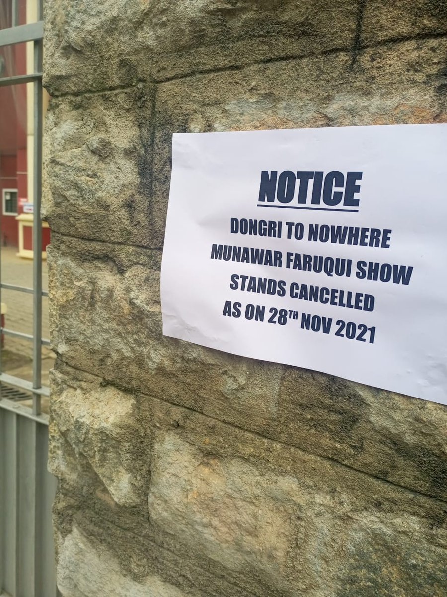 SiddhantMohite1's tweet photo. Bangalore Shows of @munawar0018 cancelled!
The message is very clear, whoever insults Hindu Gods and godess, won't be accepted anywhere in India. We won't let anyone hurt our religious sentiments.
#GoBackMunawar https://t.co/WoRBA71fSE