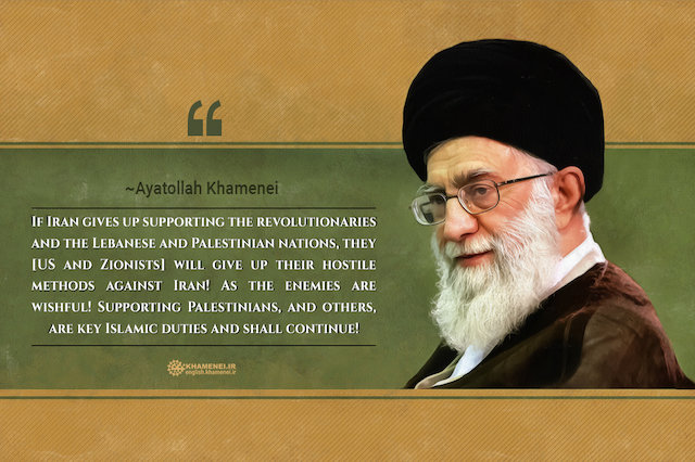 Khamenei_m's tweet photo. If Iran gives up supporting the revolutionaries and the Lebanese &amp; #Palestinian nations, they [US &amp; Zionists] will give up their hostile methods against Iran! ...As the enemies are wishful! Supporting Palestinians, &amp; others, are key Islamic duties  shall continue! [Apr 24, 2001] https://t.co/GSzZT5jqEF
