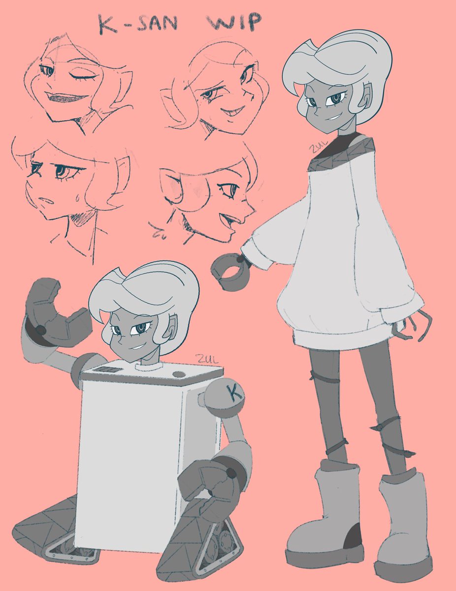 K-San~ Originally a joke drawing over the Neon K thingy now into an actual character. I didn’t want to waste such weird concept so I made her into one of Purochan’s friend. New lore~