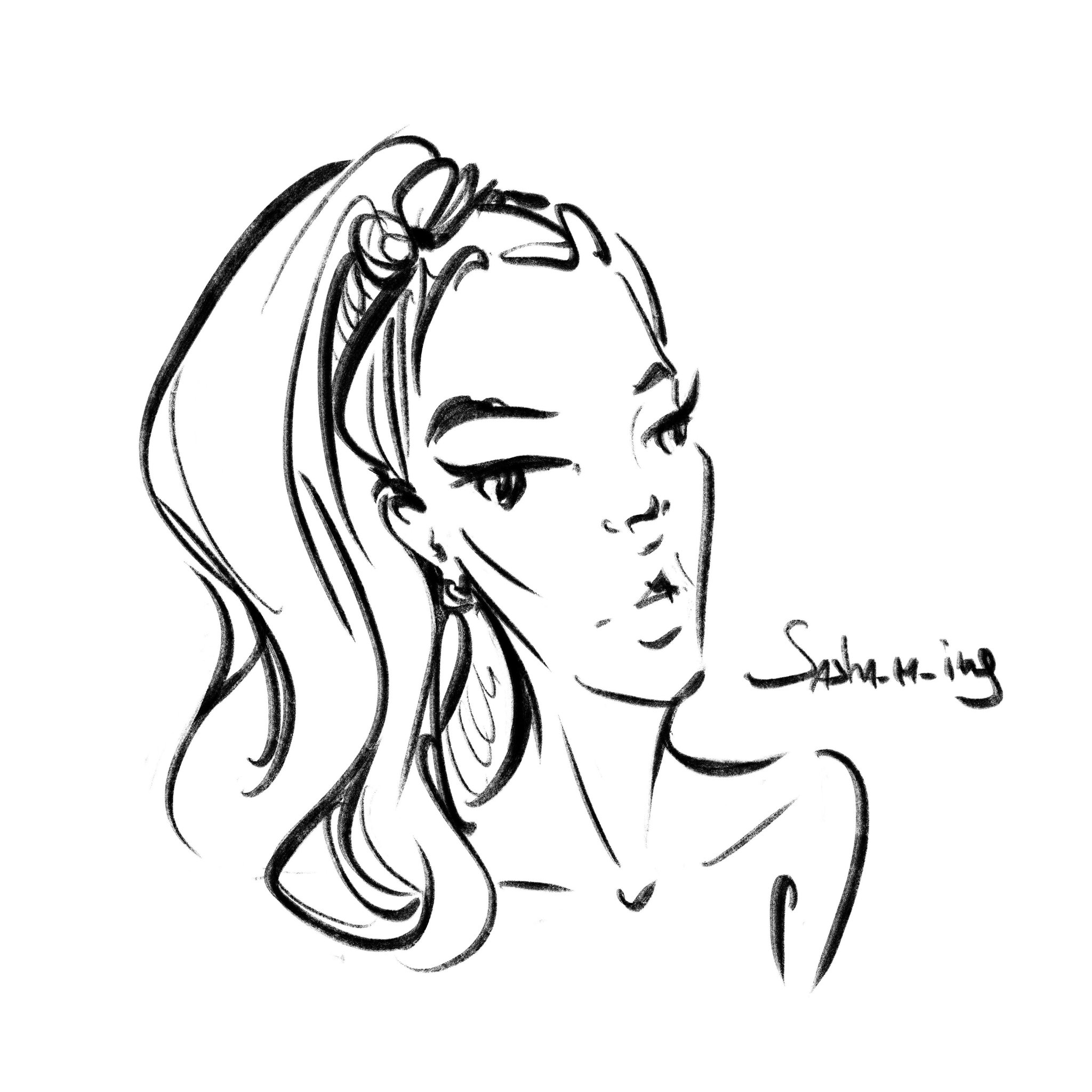 Inktober Ponytail Prompt   rInktober