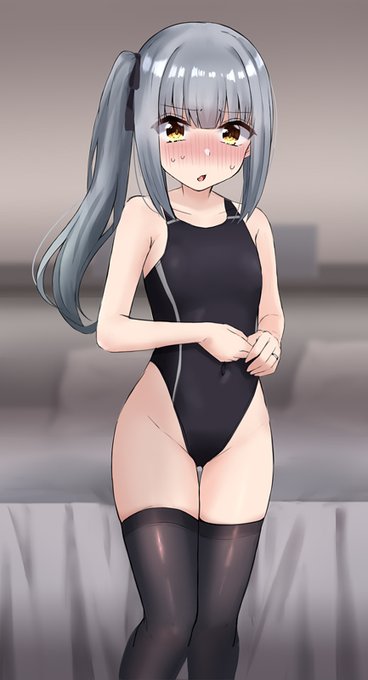 いいニーハイの日らしいので…肌色対策として競泳水着ニーソの絵となっております 