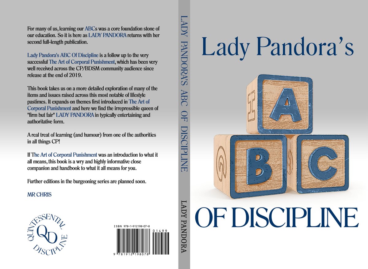 RealLadyPandora's tweet photo. NOW IN HARDCOVER.

My ABC of Discipline is full of information and ideas for those who are progressing from the Art of Corporal Punishment. 

Available direct from me (PDF)

Also available in Hardback, Paperback and Kindle formats from Amazon - https://t.co/fbsLz8uiHR https://t.co/DLJ14mM5Eb