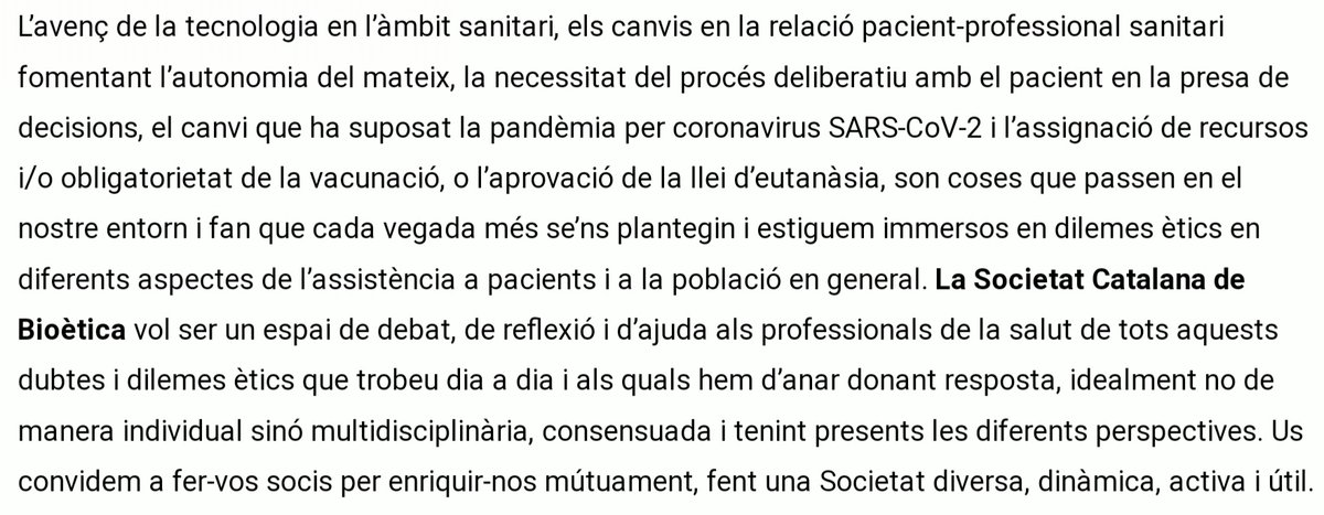 SCBioetica's tweet photo. ℹ👤 #VolsFerTeSoci❓
👏🏻 Us animem a que formeu part de la @SCBioetica #SocietatCatalanaBioètica ❗
*️⃣ Per només 8️⃣ € #Trimestrals‼️
🔗: https://t.co/y2kUHjQNNb https://t.co/Bqgj5u0Uhs