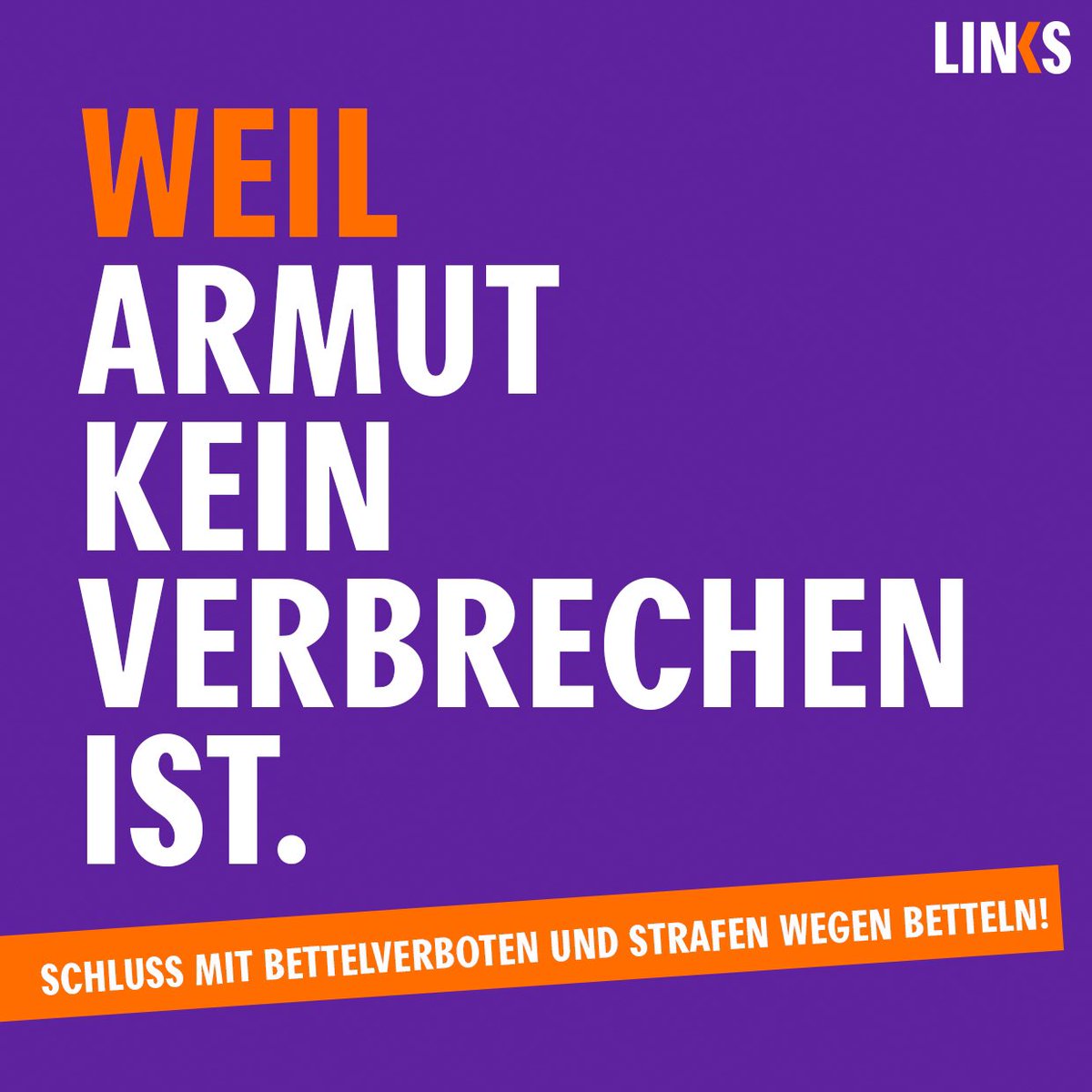 Wer Bettler*innen kriminalisiert, braucht sich nicht hinstellen und von besinnlicher Weihnachtszeit, christliche Nächstenliebe oder auch Zeit der Solidarität reden.

Ein Verbrechen ist es, dass Armut in einem der reichsten Länder der Welt existiert. Arm sein hingegen ist keins.