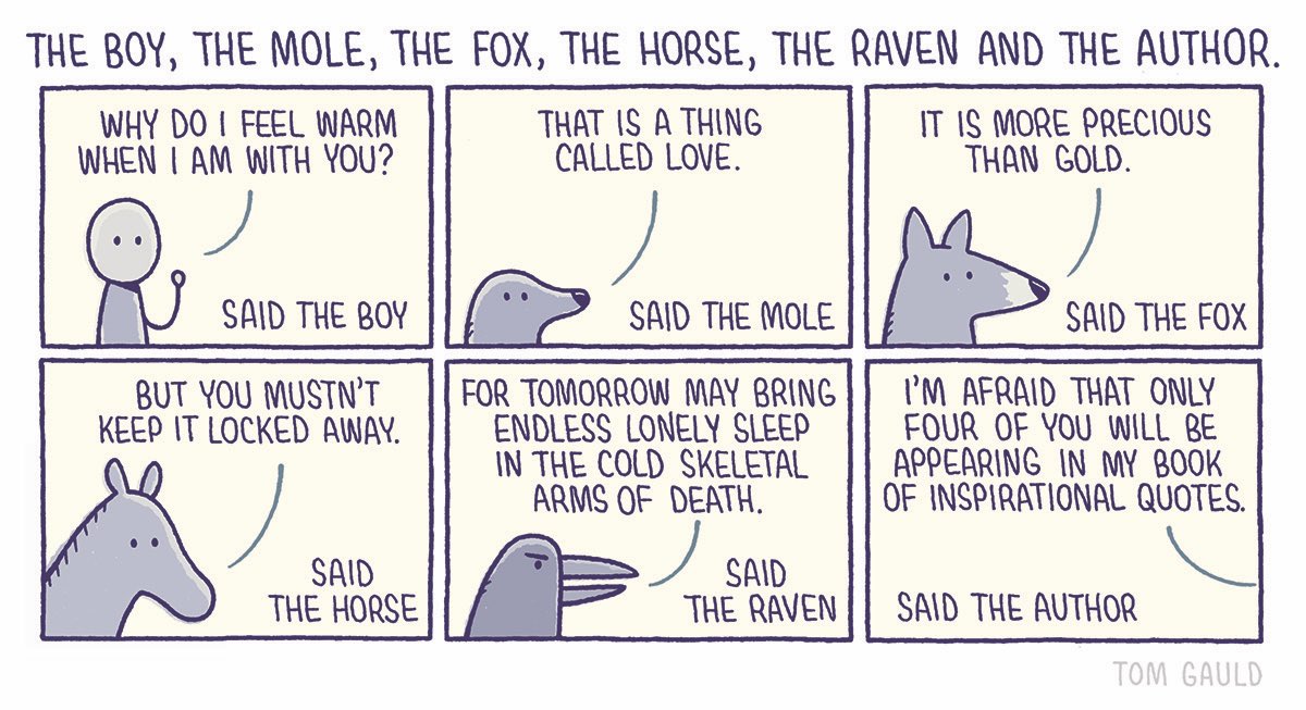 `The boy, the mole, the fox, the horse, the raven and the author' for yesterday's @GdnSaturday @GuardianBooks
p.s. my children's book: https://t.co/7R7a7oSXj0