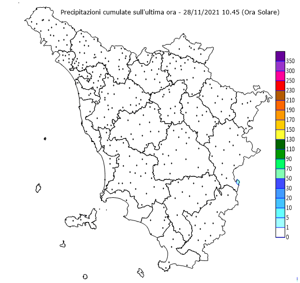 amtoscana's tweet photo. Monitoraggio precipitazioni Toscana - #allertameteoTOS - 28/11/2021 11:00 - CFR Toscana - https://t.co/5aPOs6e8om https://t.co/cYUTjaHjA3