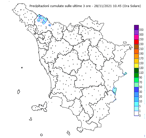 amtoscana's tweet photo. Monitoraggio precipitazioni Toscana - #allertameteoTOS - 28/11/2021 11:00 - CFR Toscana - https://t.co/5aPOs6e8om https://t.co/cYUTjaHjA3