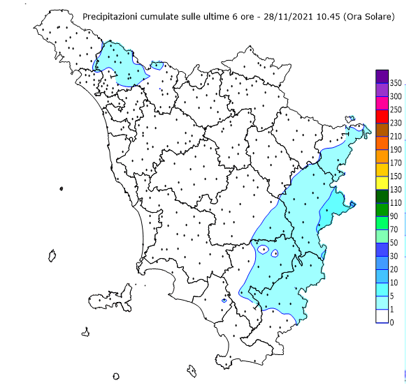 amtoscana's tweet photo. Monitoraggio precipitazioni Toscana - #allertameteoTOS - 28/11/2021 11:00 - CFR Toscana - https://t.co/5aPOs6e8om https://t.co/cYUTjaHjA3