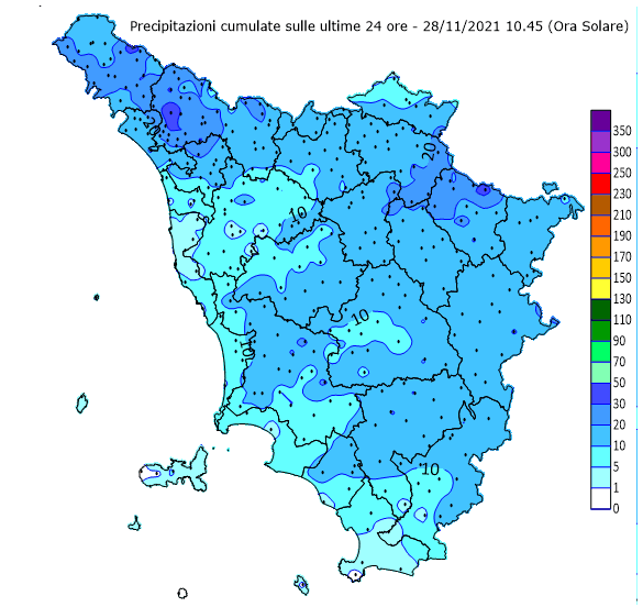 amtoscana's tweet photo. Monitoraggio precipitazioni Toscana - #allertameteoTOS - 28/11/2021 11:00 - CFR Toscana - https://t.co/5aPOs6e8om https://t.co/cYUTjaHjA3