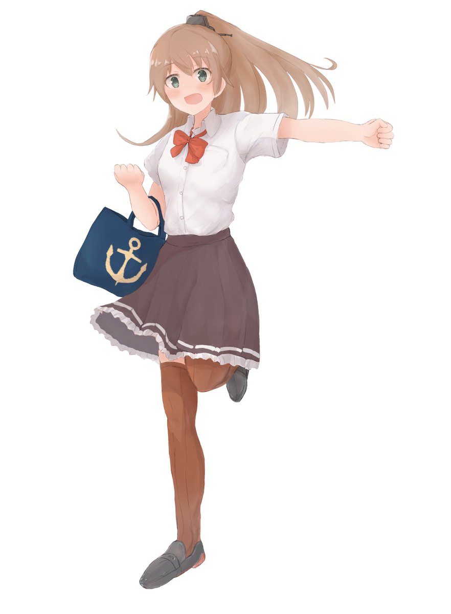 艦これ「#いいニーハイの日
ロングスカート×ニーハイも良いぞってことで艦これから熊野を召」|夏野 菜。のイラスト