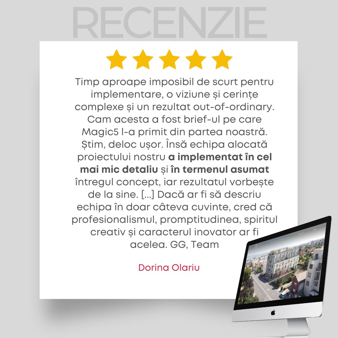 Mg5_ro's tweet photo. Singurele cuvinte care contează la finalul oricărui proiect.
Spot on de fiecare dată!

Mulțumim!

#Magic5 #5StarReview https://t.co/zFlfTc9AWE