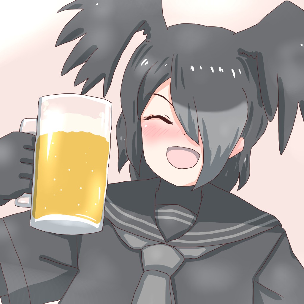 「カァ----ッ!!
一日の終わりは、冷えたビールに限りますね! 」|向山のイラスト