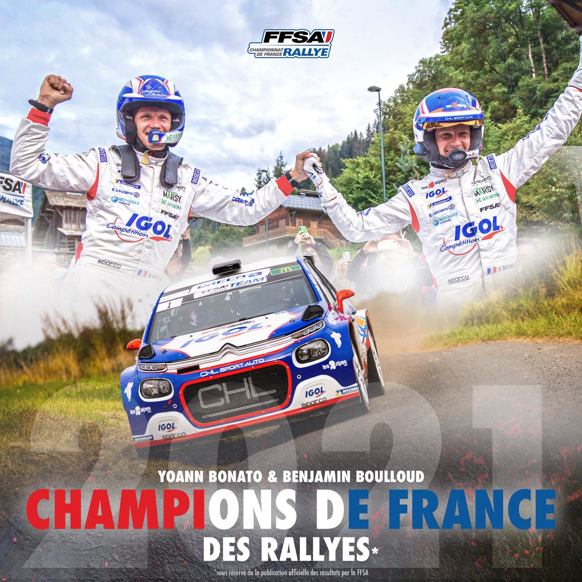 yoannbonato's tweet photo. 🌟🌟🌟…🌟 

Un quatrième titre et une saison intensément incroyable avec Benjamin,  @ChlSport et toutes les personnes qui nous entourent 💙🤍❤️ 

Toutes nos pensées vers Ludo, Geoffrey, JyBé et Florian 🙏🏼 

#CFR #VarRallye #CHLSportAuto #C3Rally2 #IGOL #MichelinMotorsport https://t.co/b8Jh8MSFHG