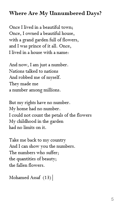 Thanks for all the love for Mohamed. It's great to have him heard. This is another of his poems about Syria. He left when he was 9.