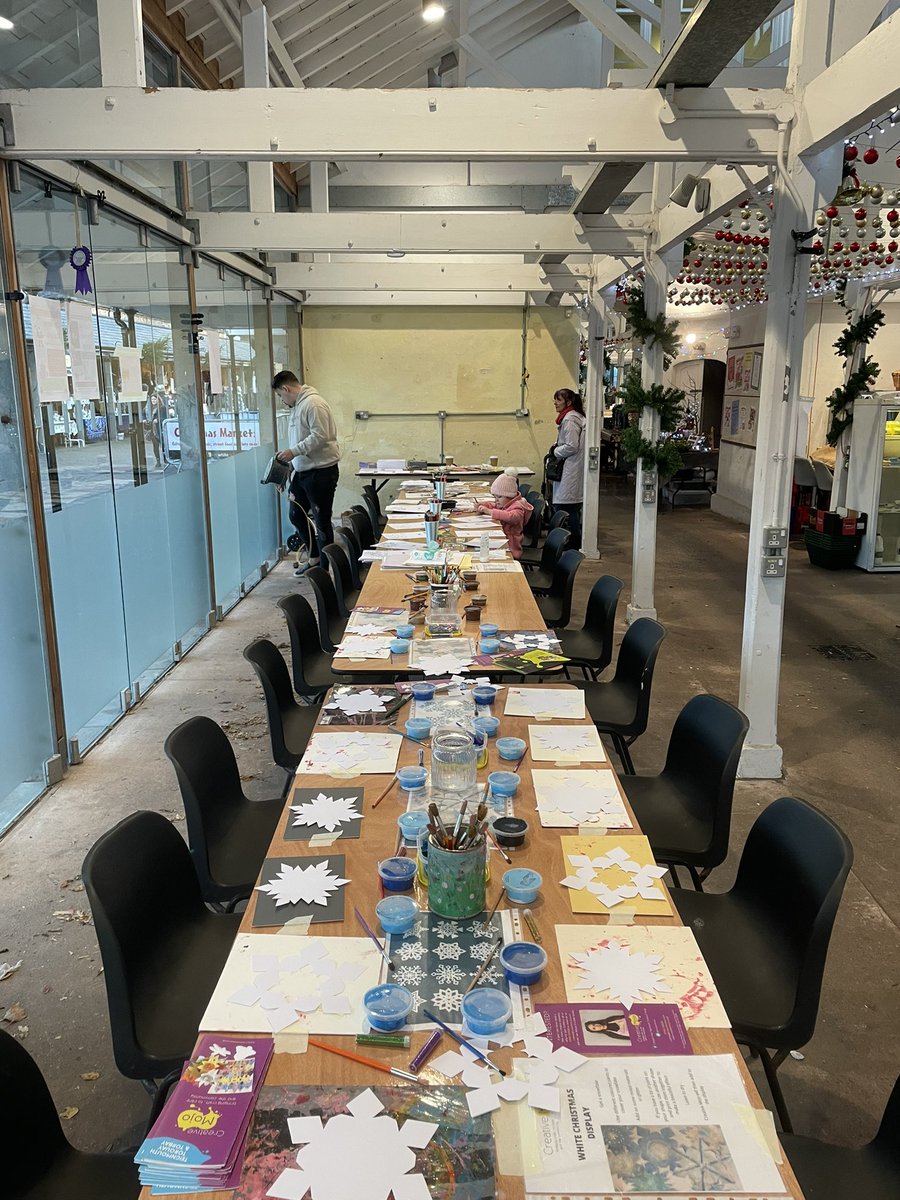 creativemojoMD's tweet photo. WOW! What a day at @TivertonMarket for the #lightswitchon yesterday. We made some incredible pieces that will be displayed and also some fantastic Christmas Cards - and it turns out under 7s are a lot better at word searches than I am! Thank you to everyone who came along 🤍 https://t.co/AZ9yLlXk5n