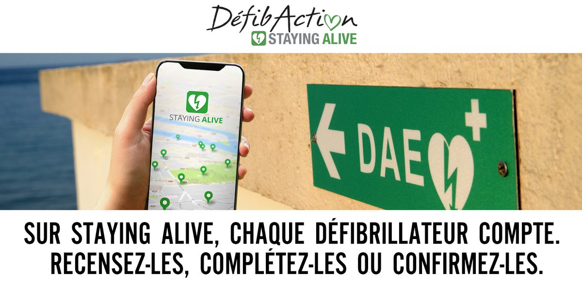 En participant au DéfibAction, vous ajoutez des chances de survie face l'arrêt cardiaque. À vos mobiles, prêts, recensez !!!
Plus d'infos sur defibaction.fr
#defibaction #stayingalive #bonsamaritain

<a href="/MAIF/">MAIF</a> <a href="/MCDef_/">MCDef</a> <a href="/PompiersParis/">PompiersParis</a> <a href="/PompiersFR/">Pompiers de France</a> <a href="/mnspf/">MNSPF</a> #serenys