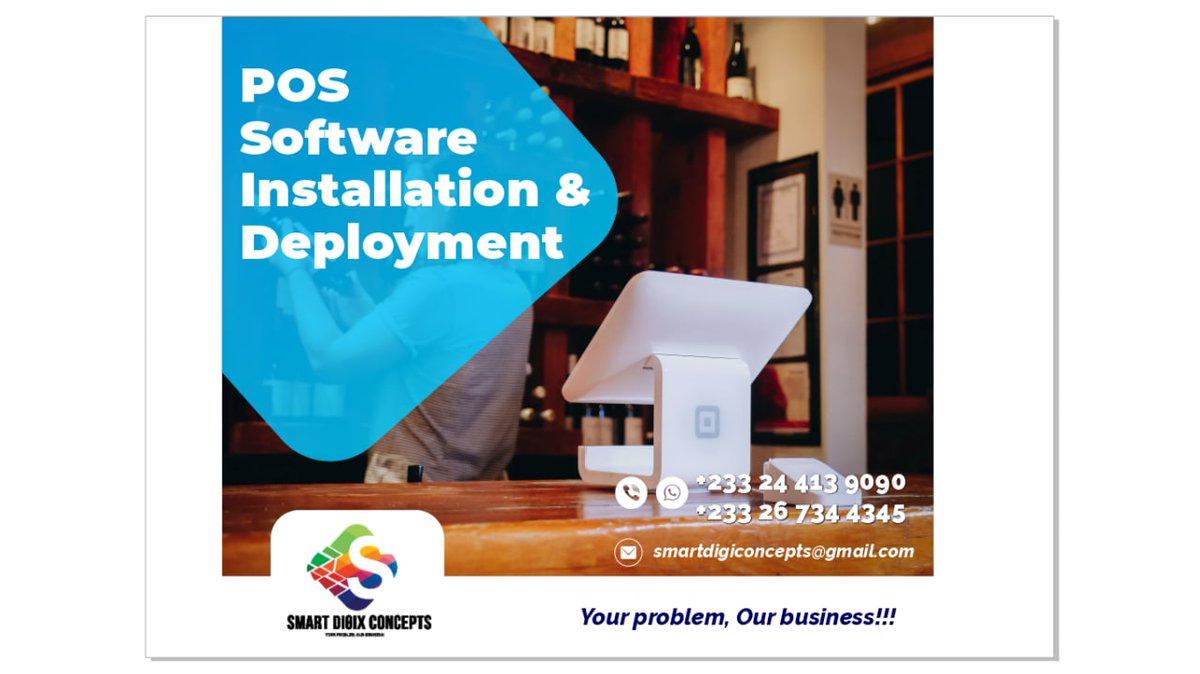 DigixSmart's tweet photo. @smartdigix , we do not only set up your POS SYSTEM, We also :
*Train your team 
*Uploadyour products 
*Migrate your store data and
*Integrating the solution with other apps
Contact us now, your problem is our business

#webdevelopment
#appdevelopment
#technicalbusinesssolutions https://t.co/9wTbHAoNvf