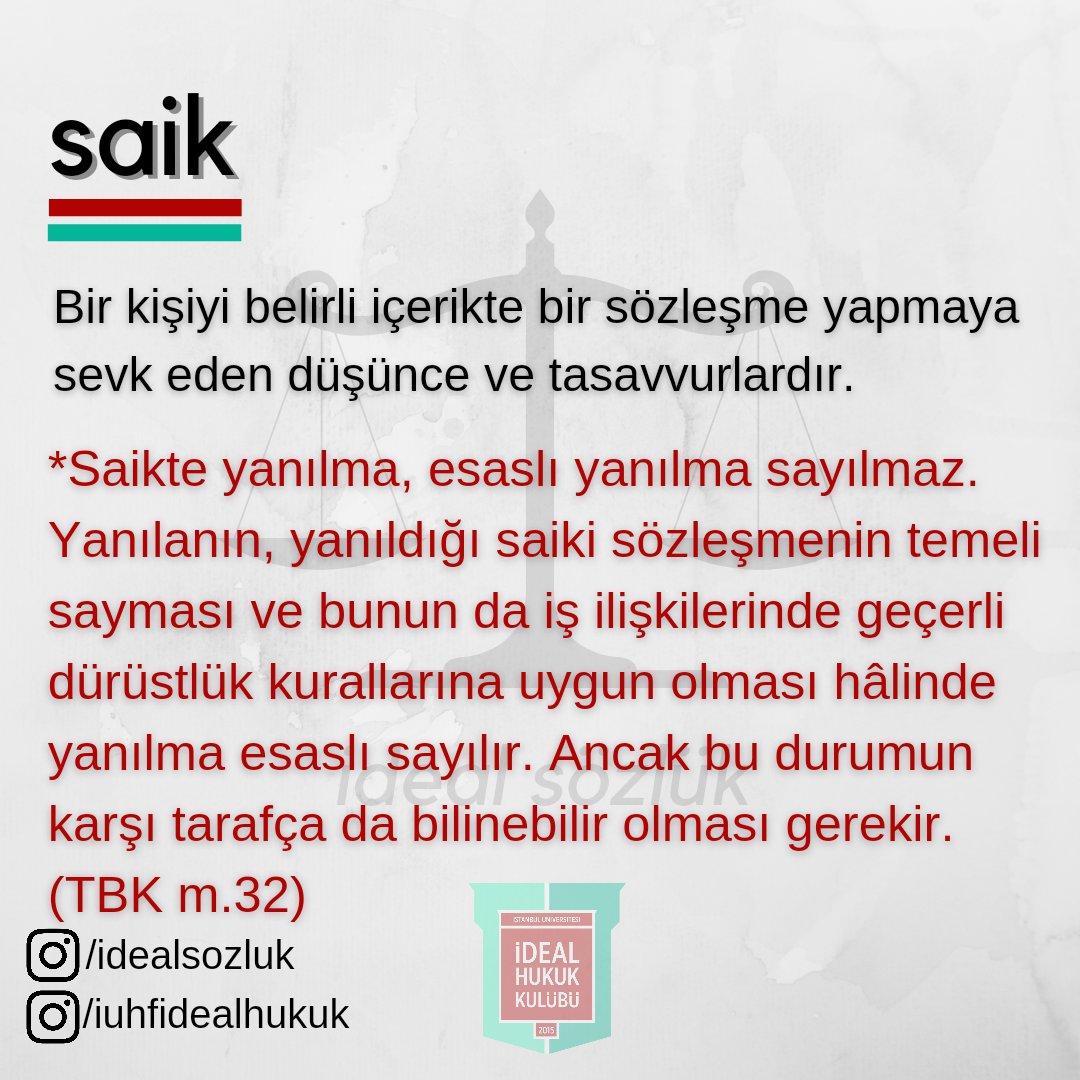 Saik.

#idealsözlük #idealhukuk #hukuksözlüğü
<a href="/iuhfidealhukuk/">İÜHF İdeal Hukuk Kulübü</a>