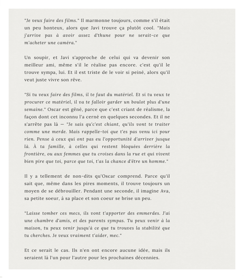 ⠀⠀⠀⠀
         ⠀⠀
one-shot n°7: “cierra la boca si quieres triunfar“.
(tw : mention d'alcool, de drogue et de racisme)
              _____________________

   accessible à la lecture en
tant que créateur/créatrice
uniquement.
         ⠀⠀
⠀⠀⠀⠀