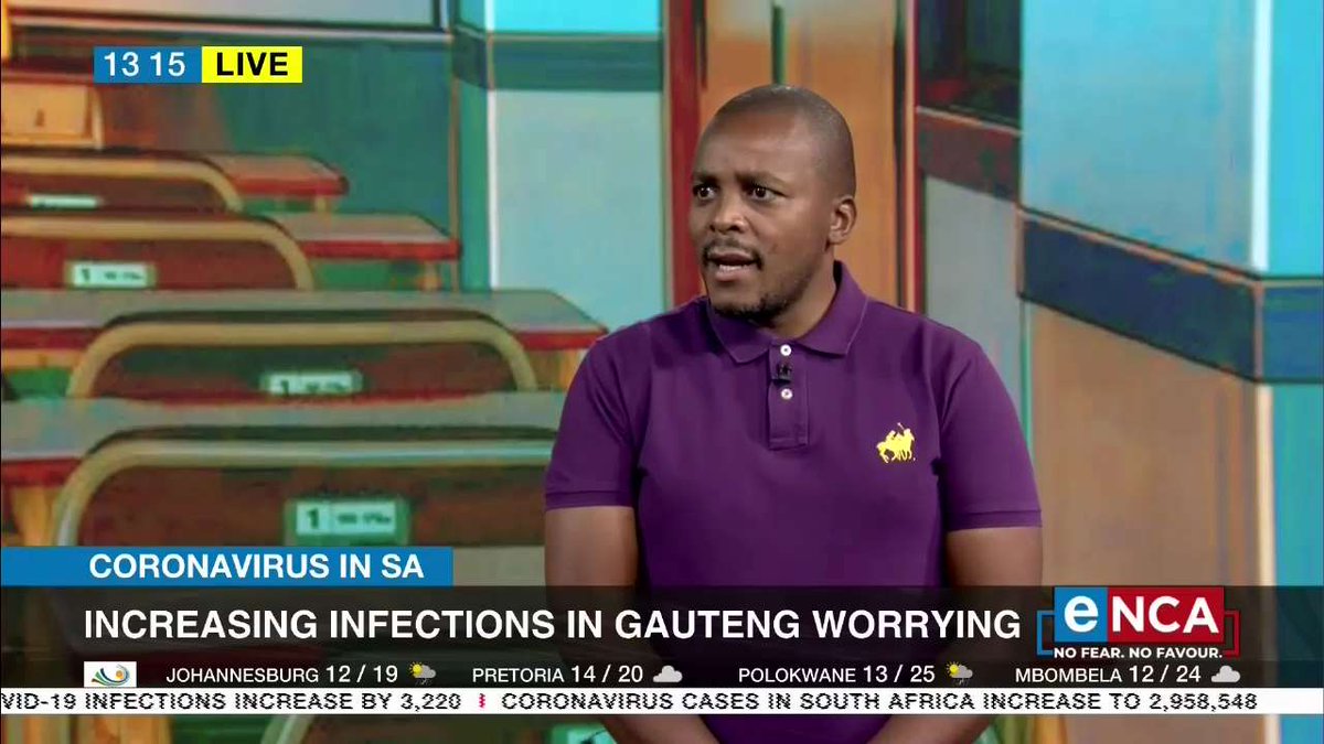 eNCA's tweet photo. [ON AIR] Gauteng Education is planning on launching vaccination campaigns at schools for those aged 12-years and older. Gauteng Education's spokesperson Steve Mabona speaks to eNCA about this. #DStv403 https://t.co/VWqV3FGdpe