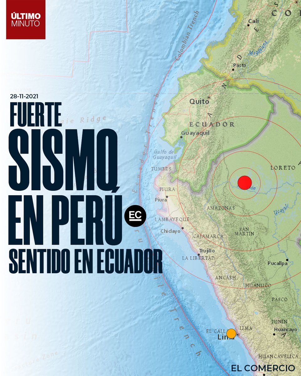 elcomerciocom's tweet photo. 🚨 #URGENTE | Sismo de magnitud 7.5 en Perú fue sentido en ciudades de #Ecuador. Reportes desde #Cuenca, #Quito, #Guayaquil... » https://t.co/y6ObFZNUol

¿En tu sector lo sintieron? ¡Comparte tu reporte! https://t.co/8CKULjg2K1