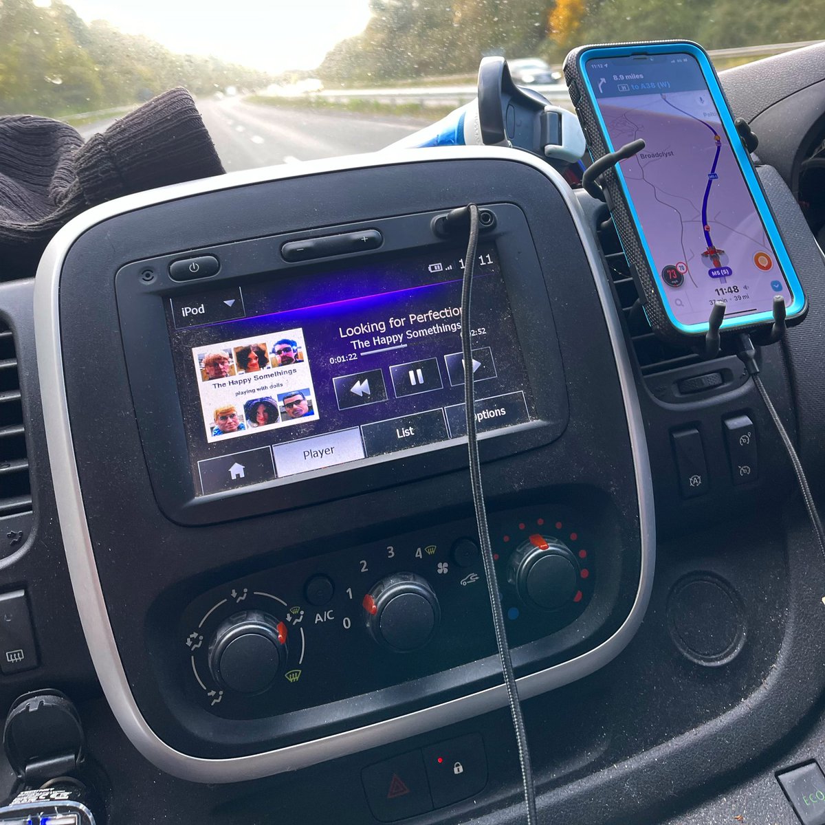 sarahmcquaid's tweet photo. Quality listening for the road west: @somehappything! Really love their music. Big thanks to @TrustTheDocUK for helping me discover it. #thehappysomethings #happysomethings #trustthedoc #neilmarch #exilefm #roadmusic #tour #lifeontour #tourlife #lifeontheroad https://t.co/Qza9yZ2Ssn