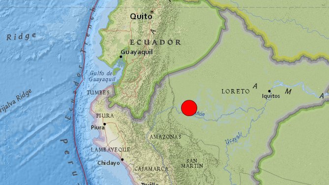 EarthQuakesTime's tweet image. +6 Mag: 7.5 Mww Nov-28-2021 a las 10:52 UTC en LORETO, PERÚ 🇵🇪 a 113 kilómetros de profundidad

🔹Intensidad Mercalli:

Barrancas: VIII
Lagunas: VII
Trujillo: V
Guayaquil: V
Huánuco: V
Chiclayo: V
Riobamba: V
Quito: IV
Iquitos: IV

Info: earthquake.usgs.gov/earthquakes/ev…