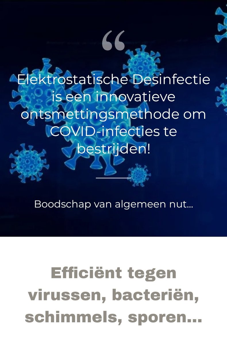 robinseveri's tweet photo. #Omicron #Omikron #OmikronVariant
#espraygun #elektrostatischedesinfectie
#severitechnologies #stabielwaterstofperoxide
www zuurstofwater com https://t.co/hKIjYgFHLH