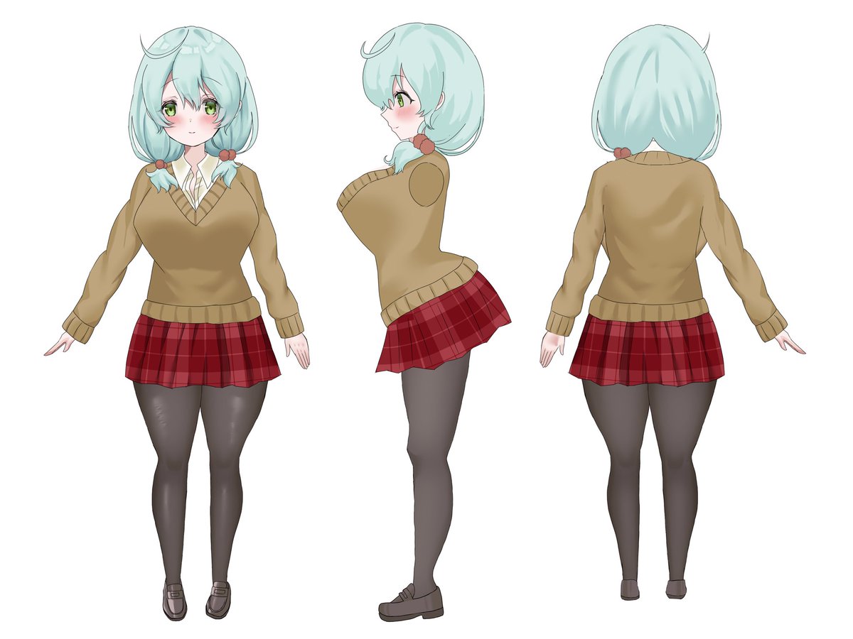 rinryu0629's tweet photo. 白波エイト 様に僕(通常男体時と女体化時)の三面図を描いていただきました！！
かわいい！とてもよき…！！ https://t.co/zNxGGxRyL4