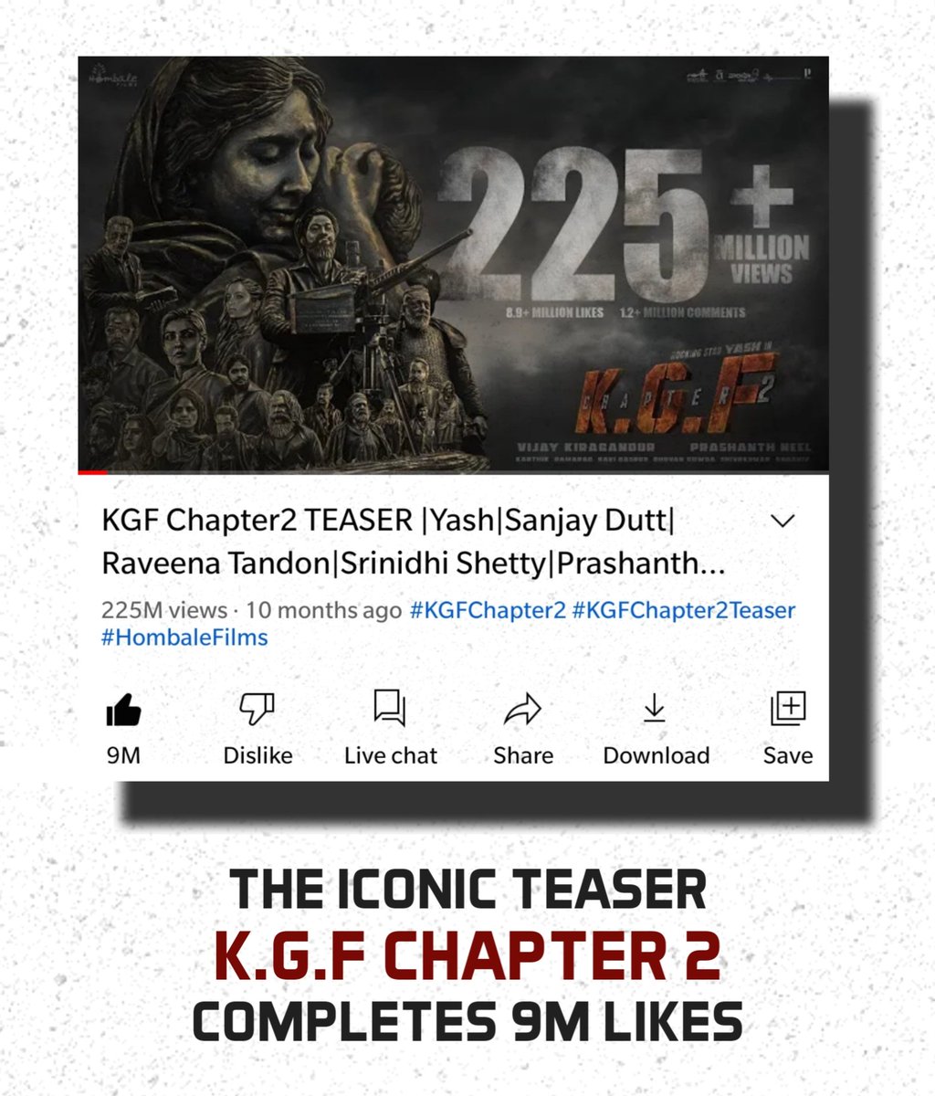 YashFansTweet's tweet photo. UNSTOPPABLE 💥💥 

#9MLikesForKGFChapter2Teaser

@TheNameIsYash
#YashBOSS • #KGFChapter2 https://t.co/lCvrXSOgGP