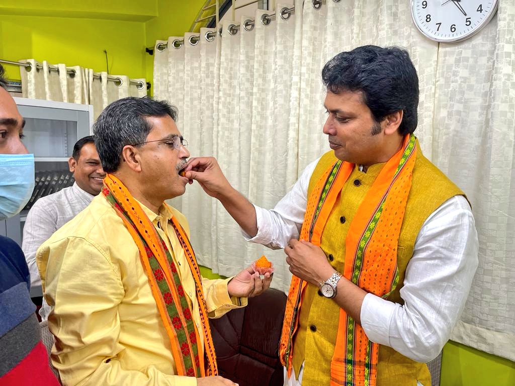 BjpBiplab's tweet photo. It's a remarkable win for @BJP4Tripura in #Agartala Municipal Corporation Election, @BJP4Tripura won 51 out of 51 seats. 

People of Agartala have shown abundant confidence in the double engine government led by Hon'ble Prime Minister Shri @narendramodi Ji. https://t.co/9Ya228b0HH