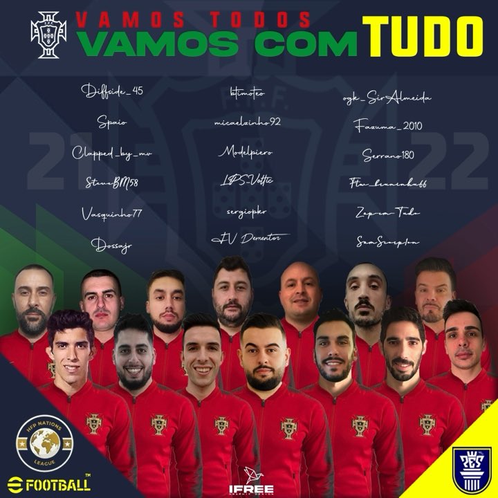 Selecaoptx11's tweet photo. Apresentação dos 18 jogadores que irão representar Portugal na Liga das nações. 
Um por todos e todos por um 💪🏼
Vamos com tudo🇵🇹🇵🇹🇵🇹 @SteveBM58 @DementorFv Dossa,
Btimoteo, Sérgio, Daniel, @Magicobraga12 @TiagoSerrano13 
@HFPLeague11vs11 @FPFeFootball  @selecaoportugal @rtparena https://t.co/fx1y9NNXnW