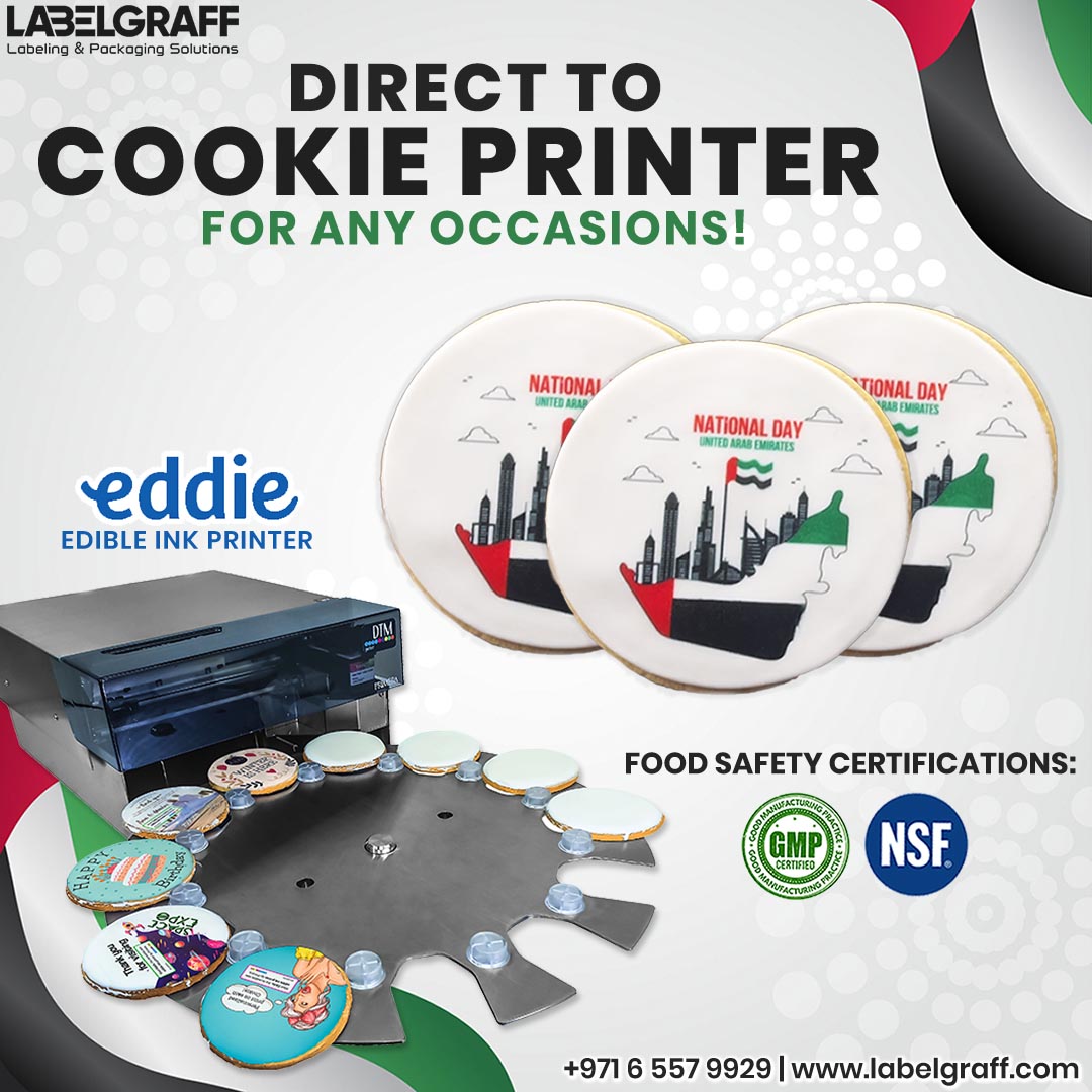 labelgraffme's tweet image. Make occasions extra special by celebrating it with Eddie Edible Ink Printer! With no change in taste, you can direct print onto treats like cookies, marshmallows, chocolates, biscuits, and many more. To know more, visit: labelgraff.com 

#uaenationalday #cookieprinter